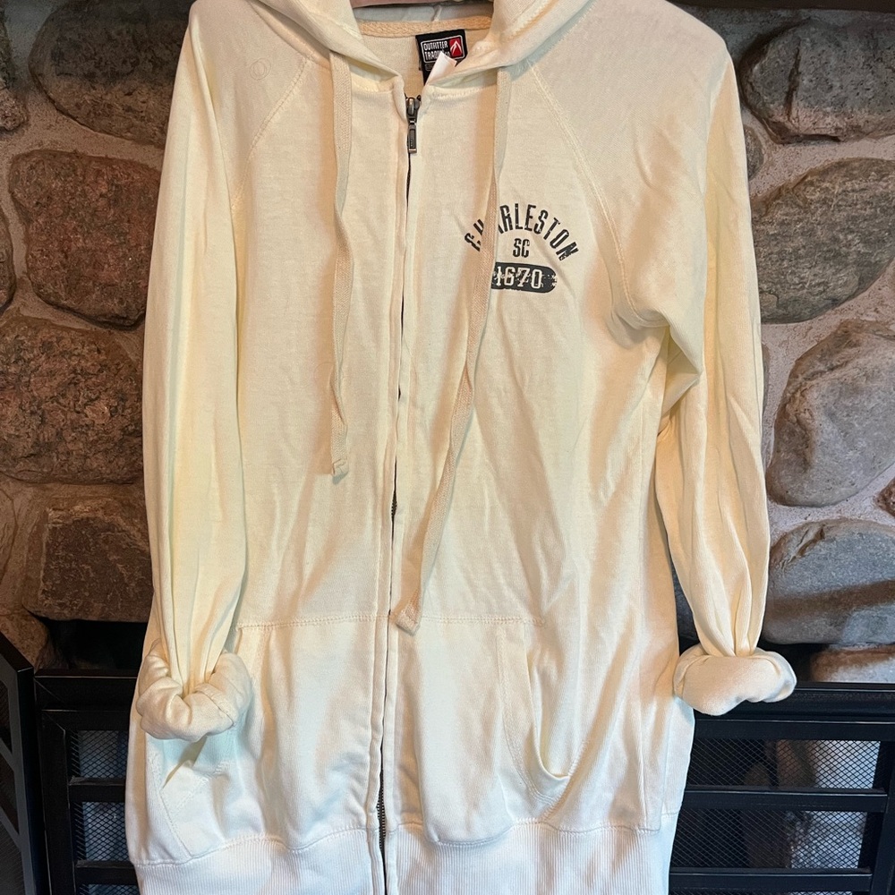 Brand new Cream Zip-Up Hoodie with Charleston, SC Print